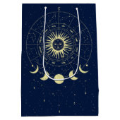 Celestial Sun Moon Phases Zodiac Mittlere Geschenktüte (Rückseite)