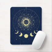 Celestial Sun Moon Phases Zodiac Mousepad (Mit Mouse)