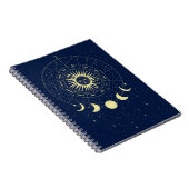 Celestial Sun Moon Phases Zodiac Notizblock (Rechte Seite)