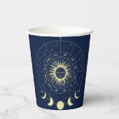 Celestial Sun Moon Phases Zodiac Pappbecher (Rückseite)