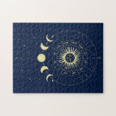 Celestial Sun Moon Phases Zodiac Puzzle (Horizontal)