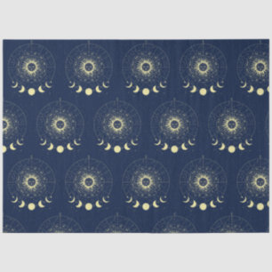 Celestial Sun Moon Phases Zodiac Seidenpapier