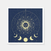 Celestial Sun Moon Phases Zodiac Serviette (Vorderseite)