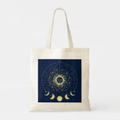 Celestial Sun Moon Phases Zodiac Tragetasche (Rückseite)