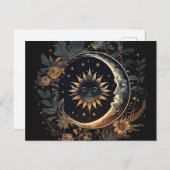 Celestial Sun & Moon Printable Postkarte (Vorne/Hinten)