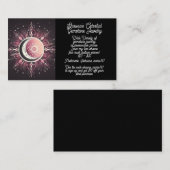 Celestial Sun Moon Stars Black Pink White Zodiac Visitenkarte (Vorne/Hinten)