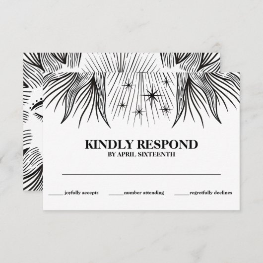 Celestial Sun Moon Stars Boho Handfasting UAWG Begleitkarte (Vorne/Hinten)