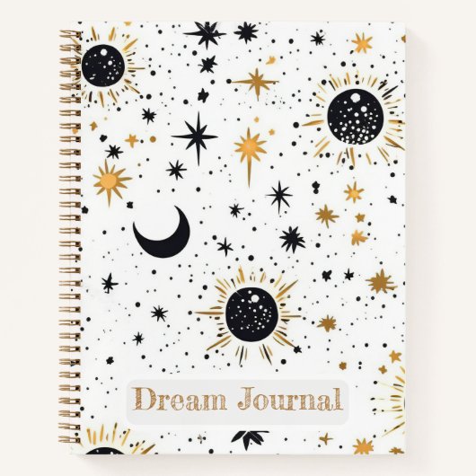 Celestial Sun Moon Stars Dream Journal Notizblock (Vorderseite)