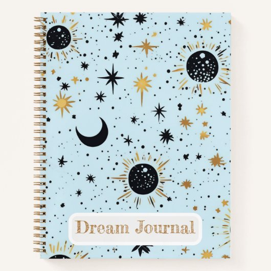 Celestial Sun Moon Stars Dream Journal Notizblock (Vorderseite)