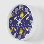 Celestial Sun Moon Stars Galaxy Weltraum Uhr (Winkel)