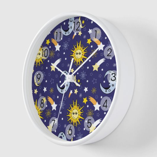 Celestial Sun Moon Stars Galaxy Weltraum Uhr (Winkel)