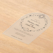 Celestial Sun moon Stars Mattierte Acrylhochzeit Acryleinladungen (Ablage )