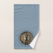 Celestial Sun Moon Stars Midnight Sky Personalisie Badhandtuch Set (Handtuch)