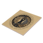 Celestial Sun Moon Stars Midnight Sky Personalisie Fliese (Seite)