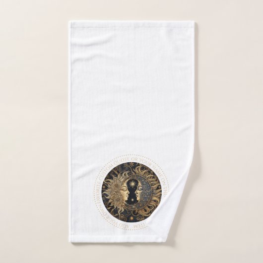 Celestial Sun Moon Stars Personalisiert Badhandtuch Set (Handtuch)