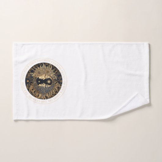 Celestial Sun Moon Stars Personalisiert Badhandtuch Set (Handtuch)