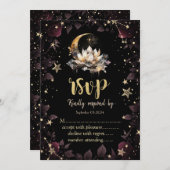 Celestial Sun, Moon, Stars Rose Night Sky UAWG Einladung (Vorne/Hinten)