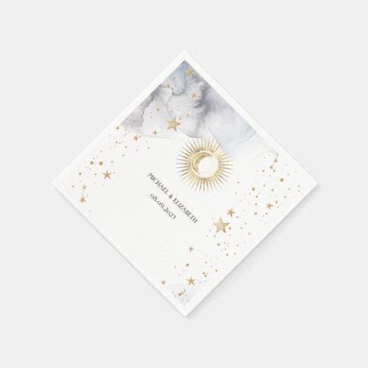 Celestial Sun,Moon,Stars Serviette (Ecke)