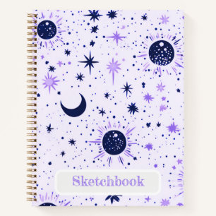 Celestial Sun Moon Stars Sketchbook Notizblock