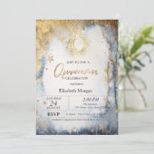 Celestial Sun, Moon, Stars Wasserfarbe Quinceanera Einladung (Stehend Vorderseite)