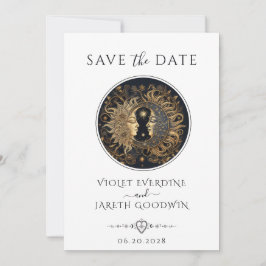 Celestial Sun Moon Stars Wedding Save the Date Einladung