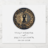 Celestial Sun Moon Stars Wedding Schaumweinetikett (Einzelnes Label)