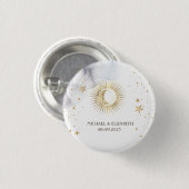 Celestial Sun, Moon, Sterne Button (Vorne & Hinten)