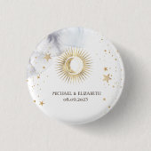 Celestial Sun, Moon, Sterne Button (Vorderseite)