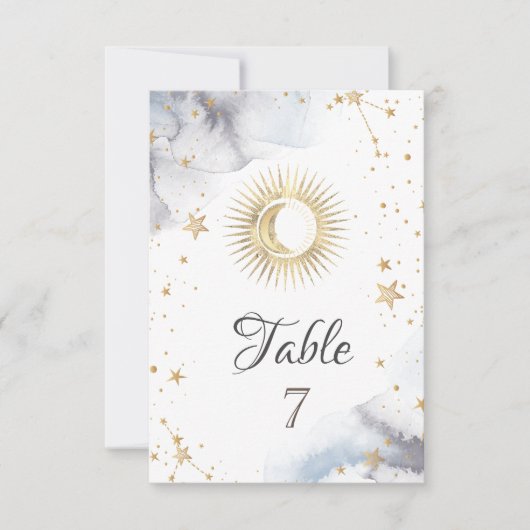 Celestial Sun, Moon, Sterne Einladung (Vorderseite)