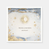 Celestial Sun, Moon, Sterne Serviette (Vorderseite)