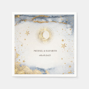 Celestial Sun, Moon, Sterne Serviette