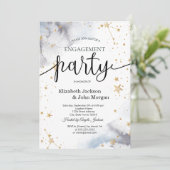 Celestial Sun, Moon, Sterne-Verlobung Einladung (Stehend Vorderseite)