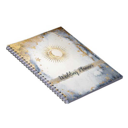 Celestial Sun, Moon, Sternenwasserfarbe Notizblock (Rechte Seite)