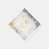 Celestial Sun, Moon, Sternenwasserfarbe Serviette (Ecke)