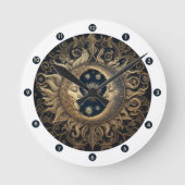 Celestial Sun Moon Wall Clock Runde Wanduhr (Vorderseite)