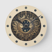 Celestial Sun Moon Wall Clock Runde Wanduhr (Vorderseite)