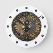 Celestial Sun Moon Wall Clock Runde Wanduhr (Vorderseite)
