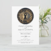 Celestial Sun Moon Wedding Einladung (Stehend Vorderseite)