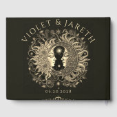 Celestial Sun Moon Wedding Guest Book Gästebuch (Rückseite)