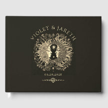 Celestial Sun Moon Wedding Guest Book