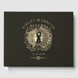 Celestial Sun Moon Wedding Guest Book Gästebuch