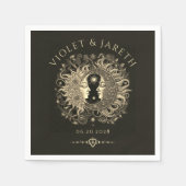 Celestial Sun Moon Wedding Guest Book Serviette (Vorderseite)