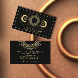 Celestial Sun Moon Yoga Instructor Business Card Visitenkarte