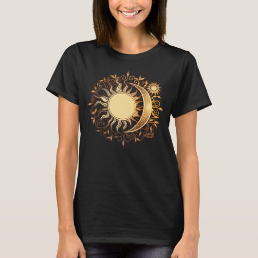 Celestial Sun Moon Yoga Meditation Zen Buddhism Sy T-Shirt (Vorderseite)
