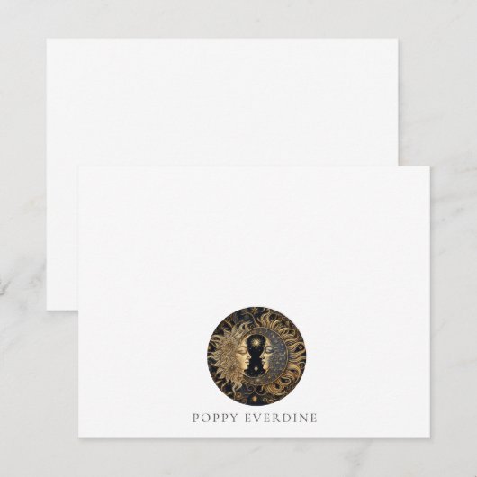 Celestial Sun Moons Name Mitteilungskarte (Vorne/Hinten)