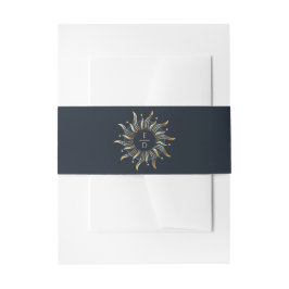 Celestial Sun Navy Golden Cosmic Einladungsbanderole