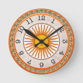 Celestial Sun Round Wall Clock Runde Wanduhr (Vorderseite)