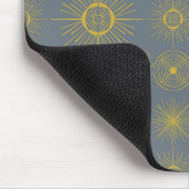 Celestial Sun Stars Dusty Blue Mousepad (Ecke)