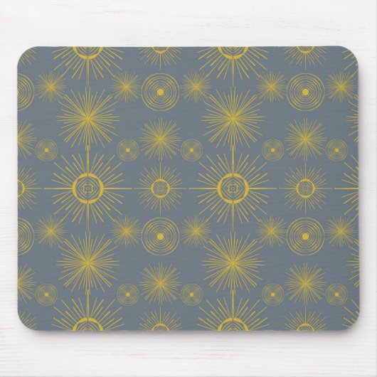 Celestial Sun Stars Dusty Blue Mousepad (Vorne)