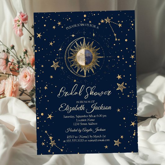Celestial Sun Stars Galaxy Bridal Shower Einladung